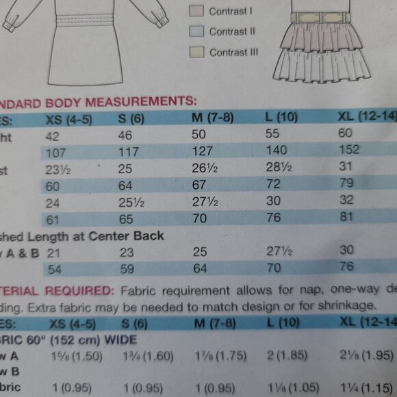 Girls Dress Sewing Pattern Dropped Waist Shirt Collar Size 4-14 Kwik Sew 3832 - Picture 7 of 9